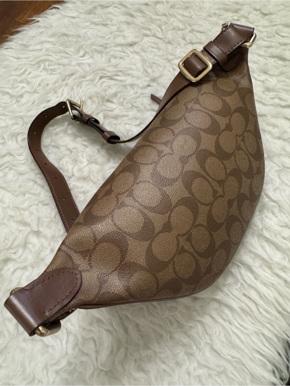 Coach Brown Signature Canvas Crossbody Belt Bag - Picture 5 of 5